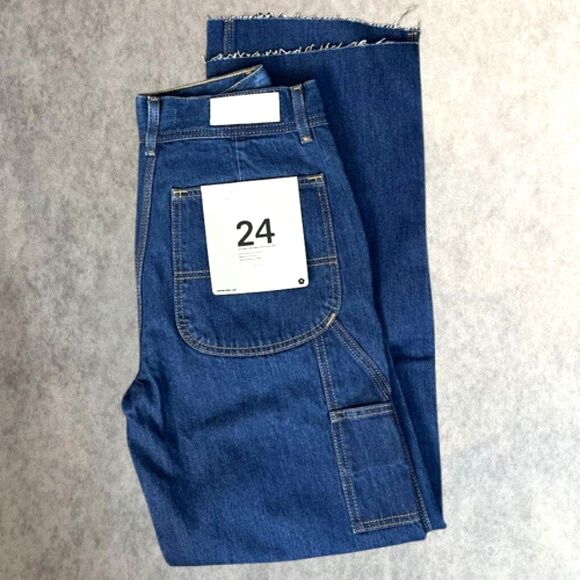 RE/DONE Utility Loose Straight Leg Jeans Womens Size 24 Blue High Rise Denim NEW - Picture 1 of 16